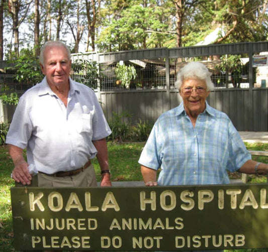 A photo of Max and Jean Starr at the Koala Hospital Port Macquarie